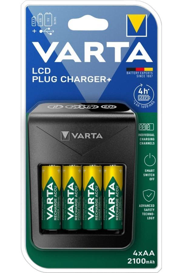 Varta Lcd Plug+ Plus Şarj Cihazı + 4*2100 Mah Aa Şarjlı Pil - Image 1