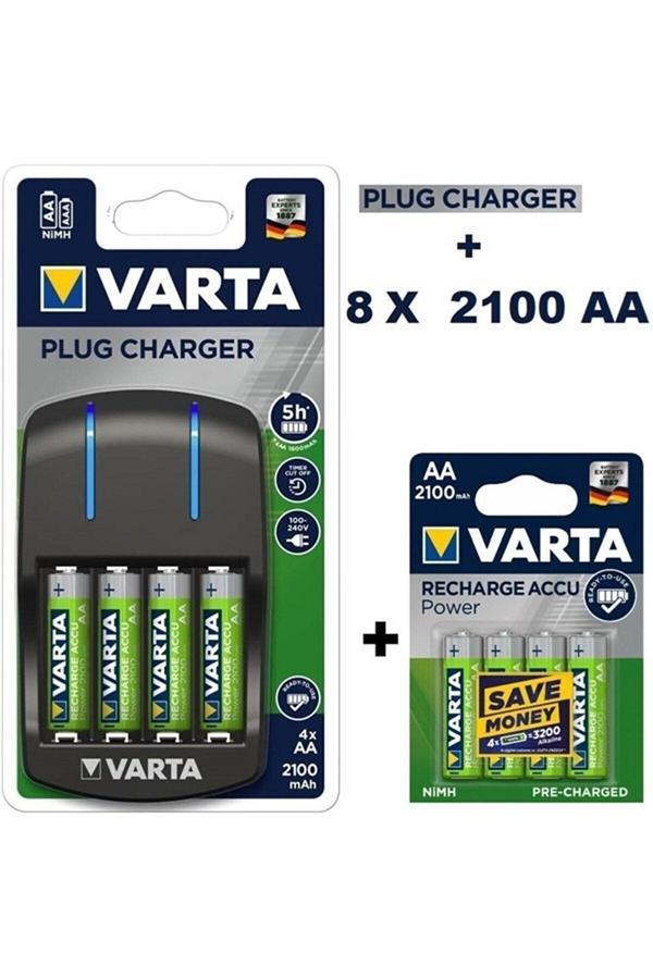 Varta Plug Charger Şarj Cihazı+Toplam 8 Adet 2100Mah Aa Şarjlı Kalem Pil - Image 1