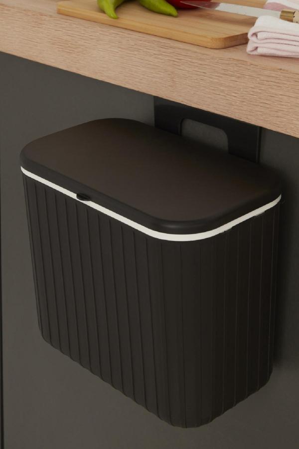 Karaca Home Pino 8 Lt Çöp Kovası Siyah - Image 1