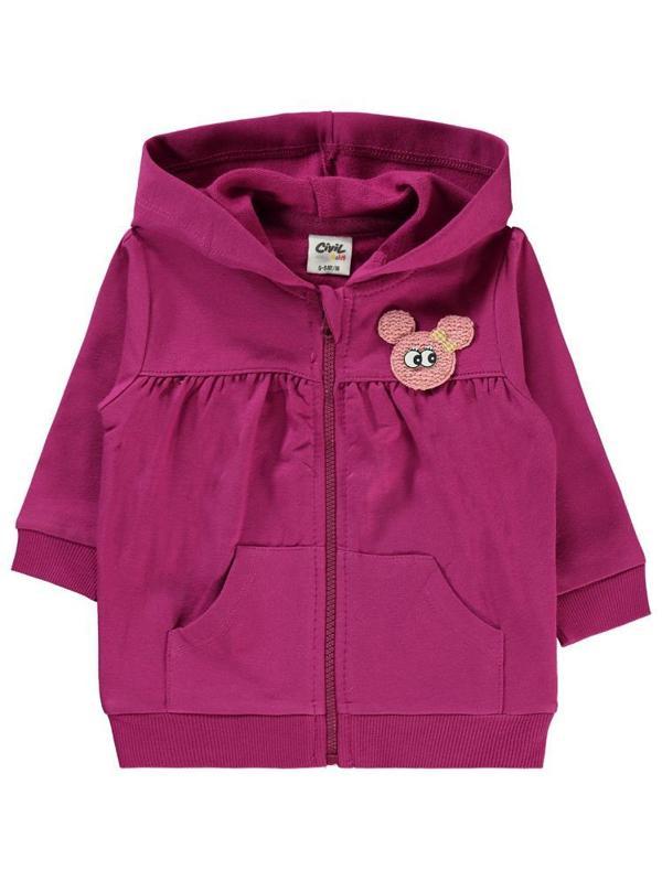 Civil Baby Büzgülü Aksesuarlı 6-18 Ay Hırka - Lila 6-9 Ay - Image 1