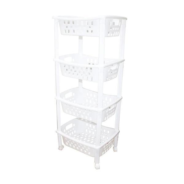 4 Katlı Sepet Düzenleyici - Raf Ünitesi Tekerlekli 400x295x960mm - Image 1