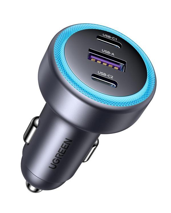 UGREEN 30W 3 Portlu Araç İçi Şarj Cihazı Çakmaklık Adaptörü, 45843 - Image 1