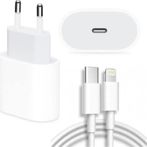 Sesatech Apple Uyumlu Beyaz Iphone 11 12 13 14 18w Şarj Cihazı Seti Adaptör Kablosu - Image 1