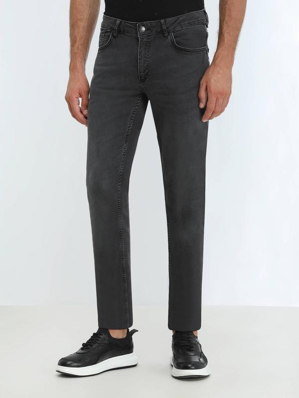 Koyu Gri Super Slm Fit Denim Pamuk Karışımlı Pantolon - Image 1