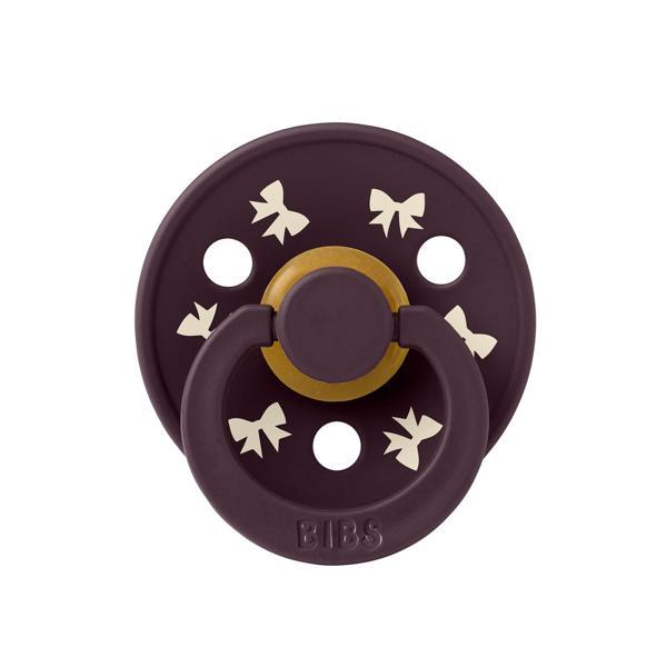 Bibs Colour Holiday Bow  Emzik- Plum  Ivory 0-6 Ay - Image 1