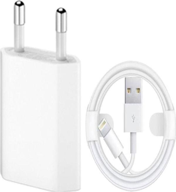 Sesatech Apple Uyumlu Beyaz Iphone Orjinal Şarj Aleti Cihazı Adaptör + Usb Kablo 5 5s 6 6s 7 8 Plus X  - Image 1