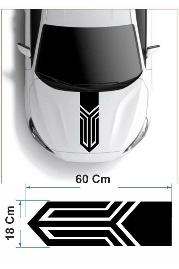 Sticker Araba Oto Kaput Şerit Sticker 00025 - Image 1