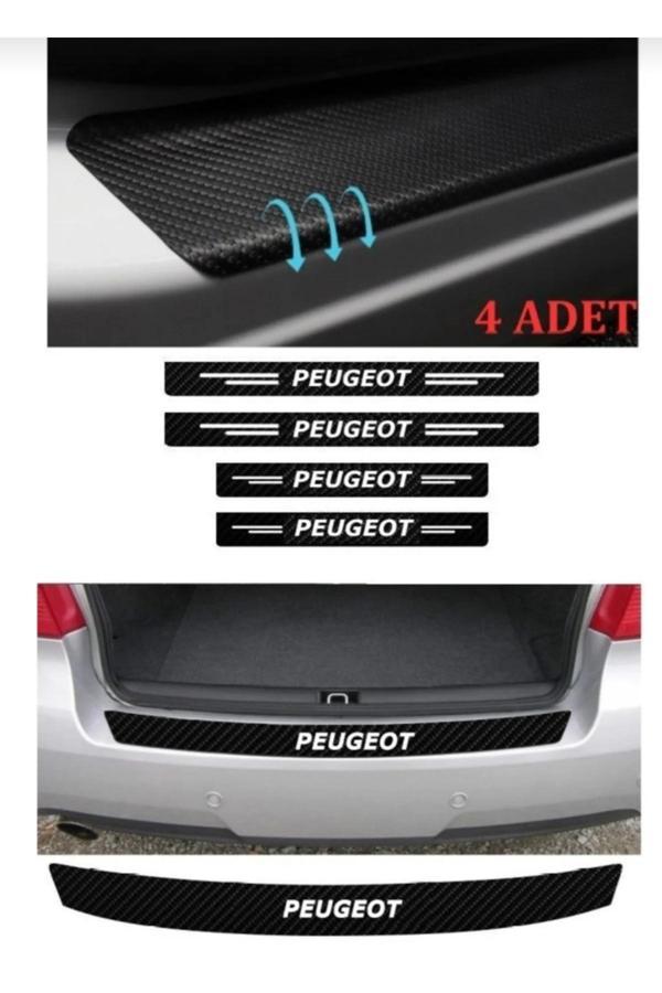 Kıvırcık Yoga Findit Peugeot 2008 Bağaj Ve Kapı Eşiği Karbon Sticker (Set) - Image 1
