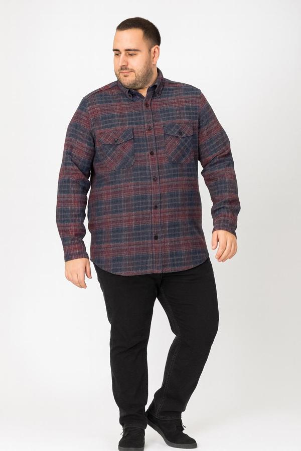 Kaşmir Büyük Beden Klasik Çift Cepli Erkek Gömlek - 7395 - Image 1