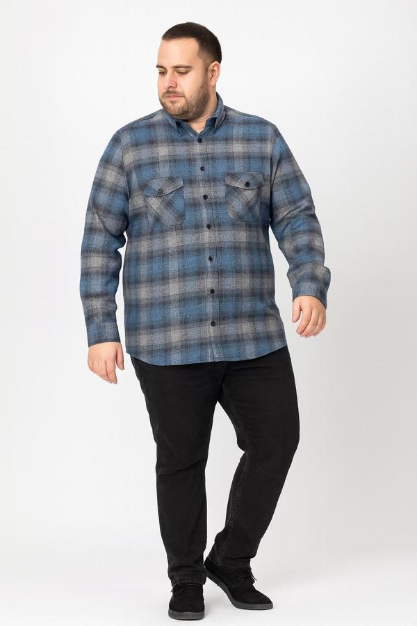 Kaşmir Büyük Beden Klasik Çift Cepli Erkek Gömlek - 7395 - Image 1