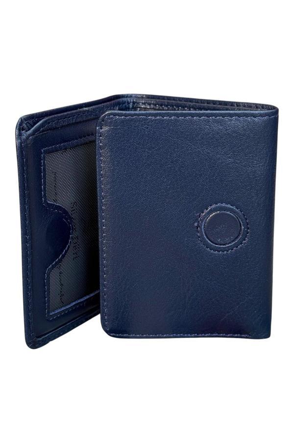 Lacivert Mıknatıslı Üçe Katlanır Model Hakiki Deri Spor Erkek Cüzdan - 3018-Lacivert - Image 1