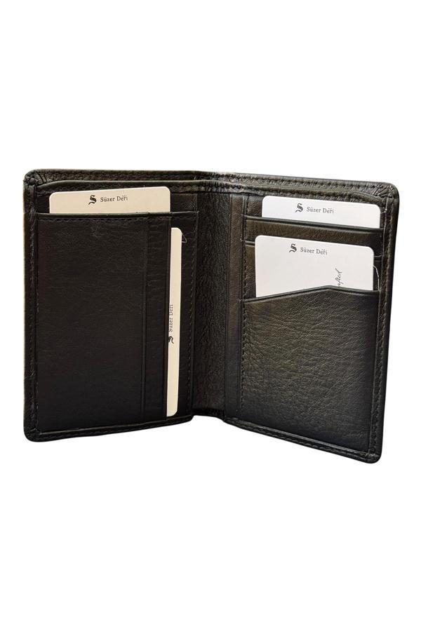 Siyah Mini Boy Dikey Model İnce Erkek Cüzdan - 3040-Siyah - Image 1