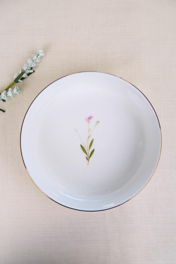 Tabak Evi Porselen Natura Çuha Altın Yaldızlı Kase 20,50x5cm 1170cc Tekli - Image 1