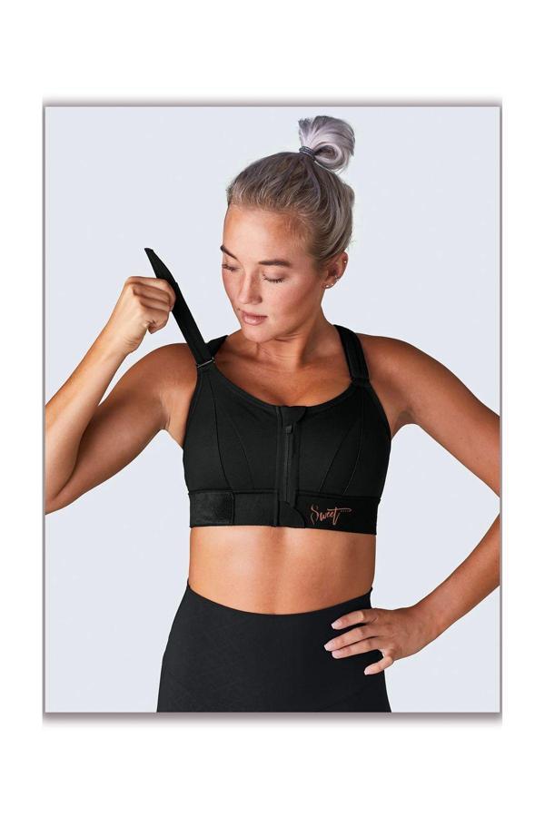 Sweet Korse Ayarlanabilir Kemerli Kilitli Önden Fermuarlı Destekleyici Askılı Spor Büstiyer Sütyen Korse - Image 1