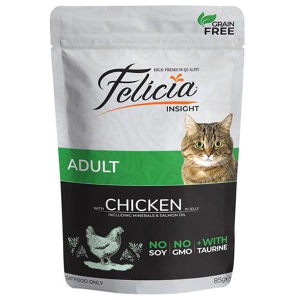 Felicia Pouch Jelly Tavuklu ve Taurinli Tahılsız Yetişkin Kedi Konservesi 6 Adet 85 Gr - Image 1