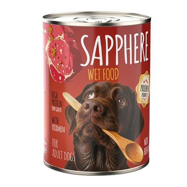 Sapphere Kırmızı Etli Yetişkin Köpek Konservesi 12 Adet 400 Gr - Image 1