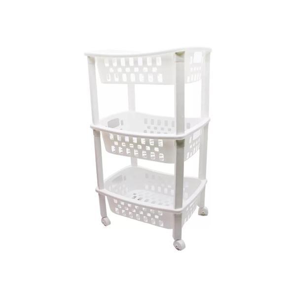 3 Katlı Sepet Düzenleyici  - Raf Ünitesi Tekerlekli 400x295x700mm - Image 1