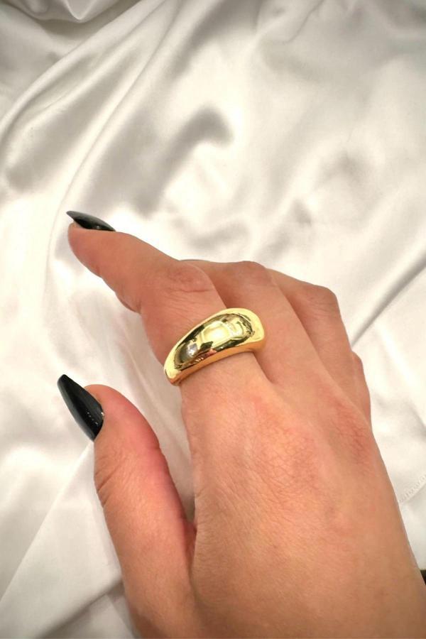 Özel Seri İthal Cilalı Tekli Kalın Bombe Model Tasarım Ayarlanabilir Kadın Yüzük - Image 1