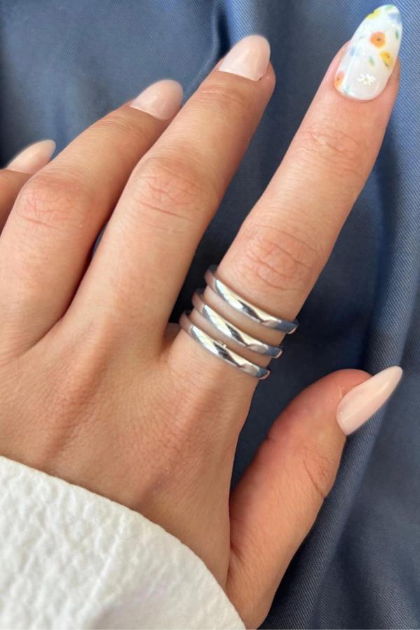 Yeni Sezon Quadra Tasarım Ayarlanabilir Kadın Yüzük - Image 1