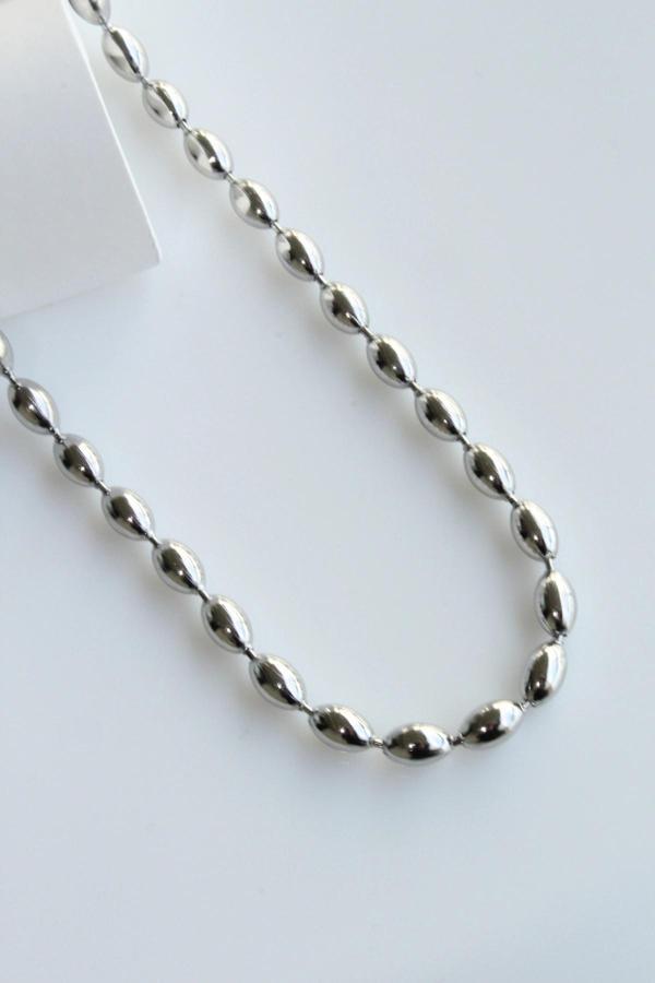 Exclusive Seri Oval Kesim Top Zincir Model Kadın Çelik Kolye - Image 1