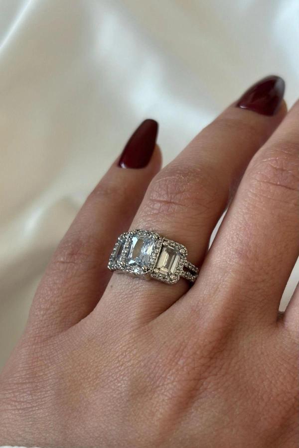 Premium Seri 3'lü Baget Taşlı Ayarlanabilir Kadın Yüzük - Image 1