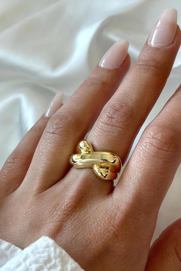 Premium Seri X Tasarım Cilalı Ayarlanabilir Kadın Yüzük - Image 1