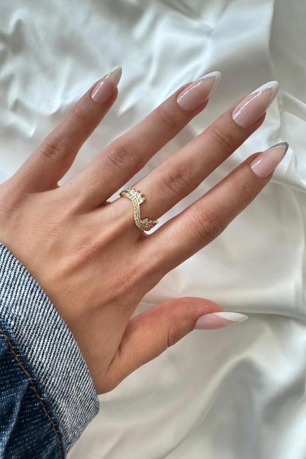 Yeni Sezon Kraliçe Taç Tasarım Model Zirkon Taşlı Ayarlanabilir Kadın Yüzük - Image 1