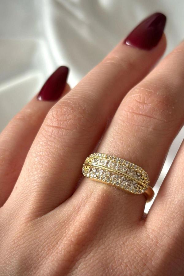 Premium Seri Neo Model Zirkon Taşlı Elips Tasarım Ayarlanabilir Kadın Yüzük - Image 1