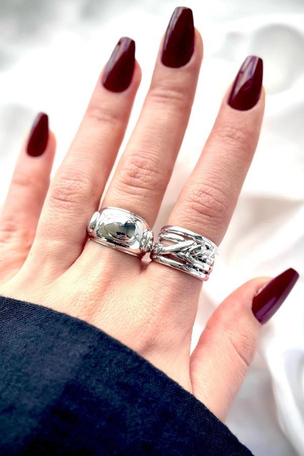 Premium Seri Planet Tasarım Cilalı Ayarlanabilir Kadın Yüzük - Image 1