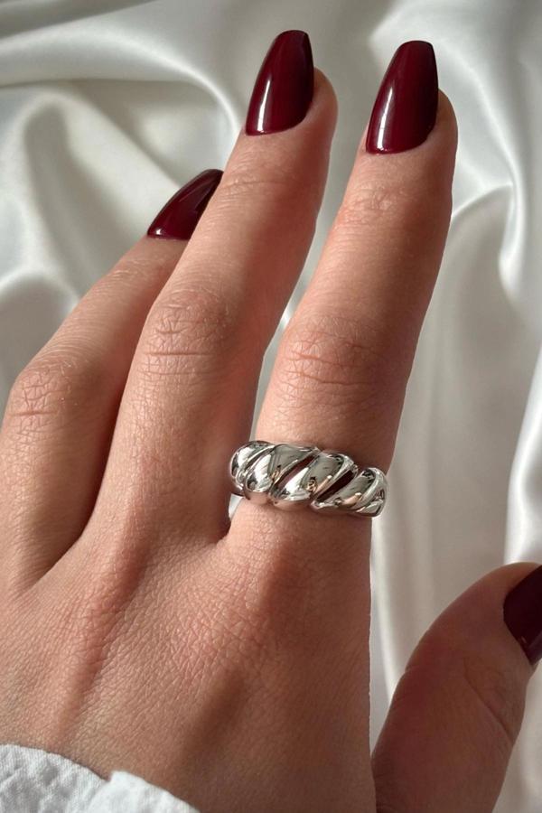 Özel Seri İthal Cilalı Sarmal Örgü Model Bombe Tasarım Ayarlanabilir Kadın Yüzük - Image 1