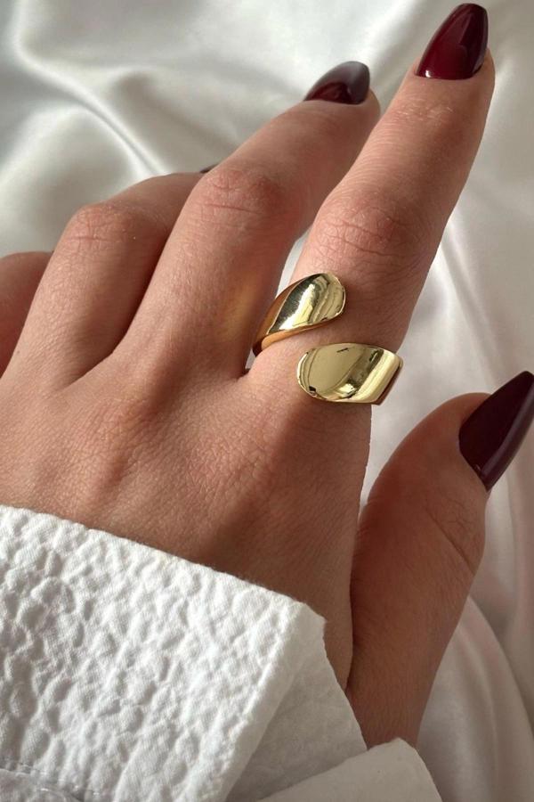 Premium Seri Dream Model Sarmal Tasarım Üstten Ayarlanabilir Kadın Yüzük - Image 1