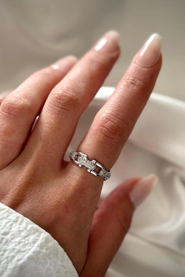 Premium Seri Chain Tasarım Model Zincir Kollu Ayarlanabilir Kadın Yüzük - Image 1