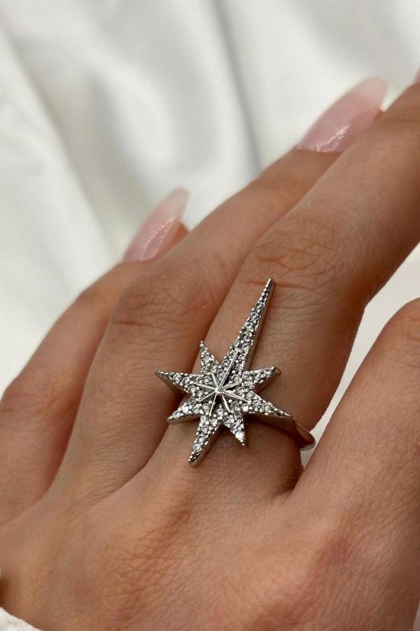 Premium Seri Kutup Yıldızı Tasarım Model Ayarlanabilir Kadın Yüzük - Image 1