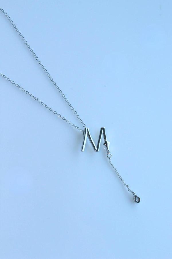 Uzak Şehir M Harfli Çelik Alya Kolye Kararmaz Renk Atmaz - Image 1
