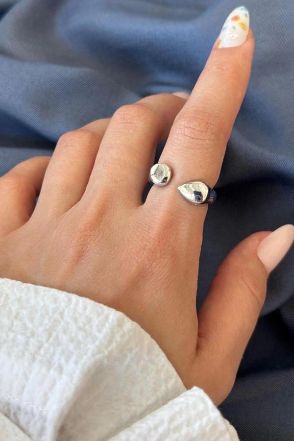 Yeni Sezon Luna Droop Tasarım Ayarlanabilir Kadın Yüzük - Image 1