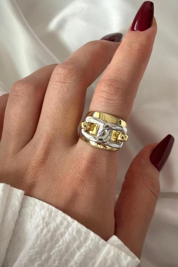 Özel Seri İthal Cilalı Gerçek Zincirli Model Bombe Tasarım Ayarlanabilir Kadın Yüzük - Image 1