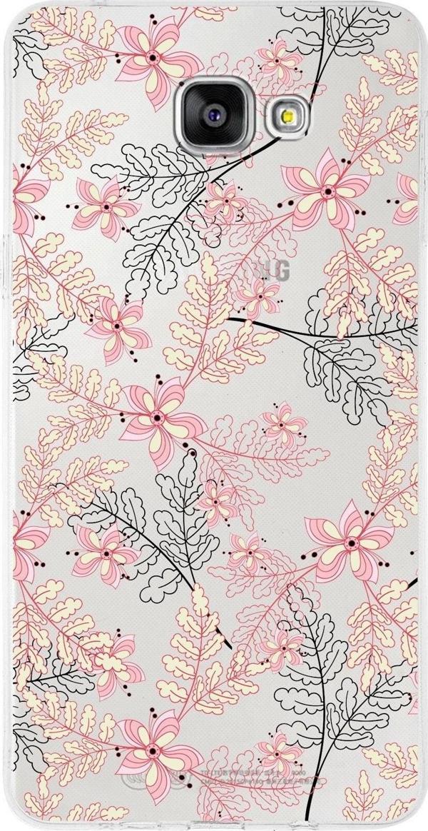 Printify Samsung Galaxy A9 Uyumlu Kapak Floral Kırmızı Tasarımlı Şeffaf Silikon Kılıf - Image 1