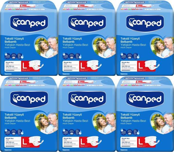 Canped Hasta Bezi Yetişkin Bel Bantlı Tekstil Yüzey L - Büyük - Large 84 Adet (6PK*14) - Image 1