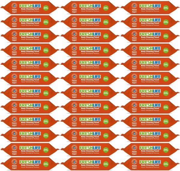 Freshlife Hasta Vücut Temizleme Islak Mendil Havlu 50 Yaprak XL (36 Lı Set) - Image 1