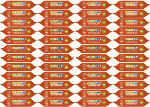 Freshlife Hasta Vücut Temizleme Islak Mendil Havlu 50 Yaprak XL (48 Li Set) - Image 1