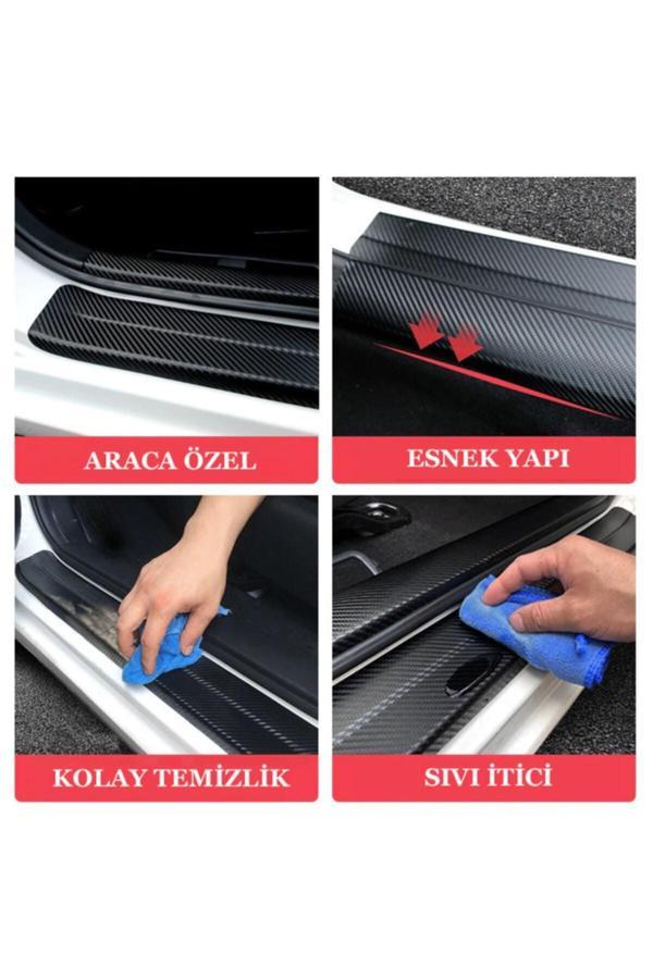 Kıvırcık Yoga Renault R12 Karbon Kapı Eşiği Oto Sticker 4 Adet - Image 1