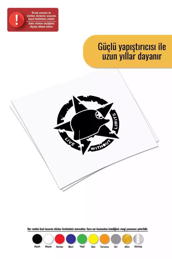 Kıvırcık Yoga Us Army Kask Yıldızlı - Araç, Oto, Laptop, Duvar Uyumlu Sticker 10*10 Cm - Image 1