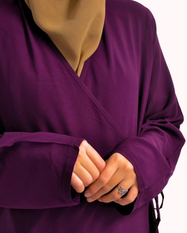 Kruvaze Yandan Bağlamalı Namaz Elbisesi – %100 Viskon- Rahat Kalıp - Image 1