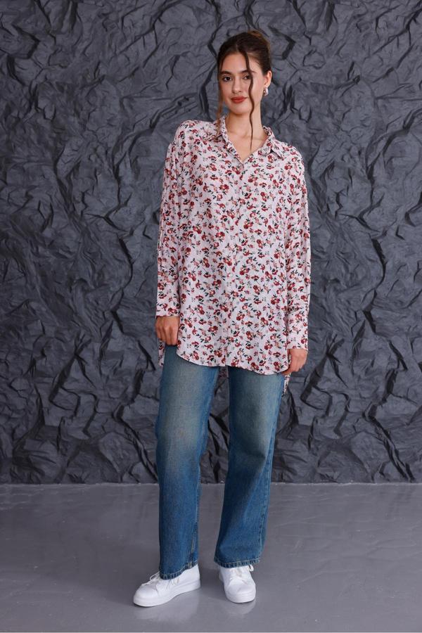 La Pante Oversıze Yarasa Kol Gömlek - Image 1