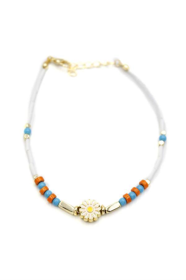 Boncuklu Papatya Halhal - Altın - Image 1