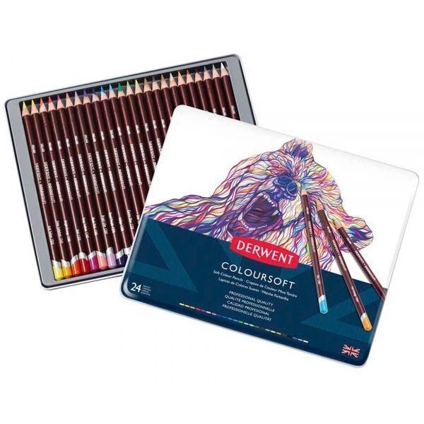 Supertrend Coloursoft Pencils Yumuşak Kuru Boya Kalemi Seti 24'lü Teneke Kutu - Image 1