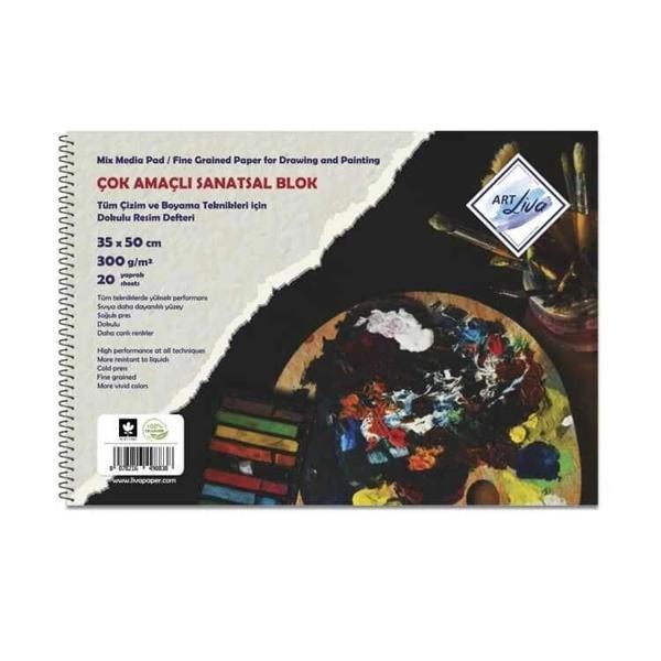 Supertrend Çok Amaçlı Dokulu Sanatsal Resim Defteri 300 gr. 35x50 cm. 20 yaprak - Image 1