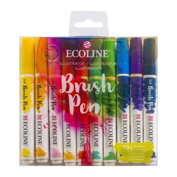 Supertrend Ecoline Brush Pen Fırça Uçlu Kalem Seti 10 Renk ILLUSTRATION COLOURS - Image 1