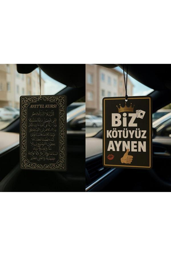 B34R Ayetel Kürsi Ve Biz Kötüyüz Aynen - İkili Oto Kokusu - Dekoratif Araç Kokusu Ve Aksesuarı - Image 1