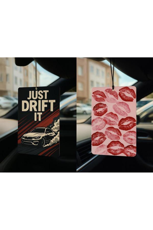 B34R Just Drift It Ve Öpücük - İkili Oto Kokusu - Dekoratif Araç Kokusu Ve Aksesuarı - Image 1